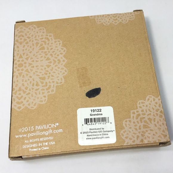 Pavilion Company Ivory LOVE YOU GRANDMA LETTERED Ceramic Keepsake 5” Dish NEW - Picture 6 of 7